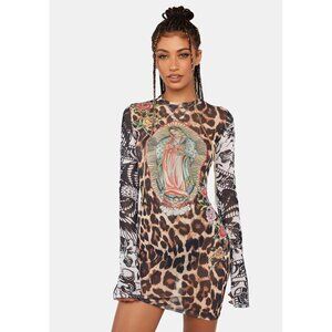 Ed Hardy x Doll's Kills Virgin Mary Mesh Tee Dress